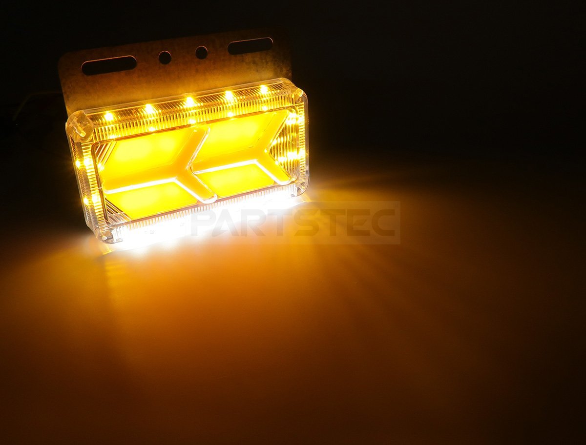 PARTSTEC - パーツテック / 24V 汎用 角型 オレンジ LED サイドマーカー 2個セット